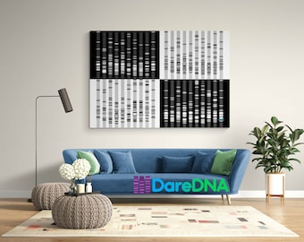 Family DNA Portrait: Humans, Dogs, and Cats in One Beautiful Artwork, 4 Personalized Digital Wall Decor, Ancestry Military Memorial Accents