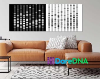 Multi-Species DNA Art: A Beautiful Portrait of Your Unique Family, PCR Electrophoresis DareDNA Illustration, Science Molecular Biology Wall