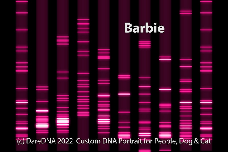 DNA Wall Decor: Your DNA as a Stunning Artwork, Hot Pink Barbie Science Pet Biology Print Wall Canvas, Genes Teacher Baby Gifts PCR Genetics image 1