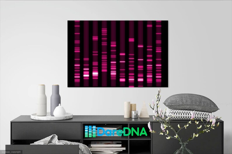 DNA Wall Decor: Your DNA as a Stunning Artwork, Hot Pink Barbie Science Pet Biology Print Wall Canvas, Genes Teacher Baby Gifts PCR Genetics image 2