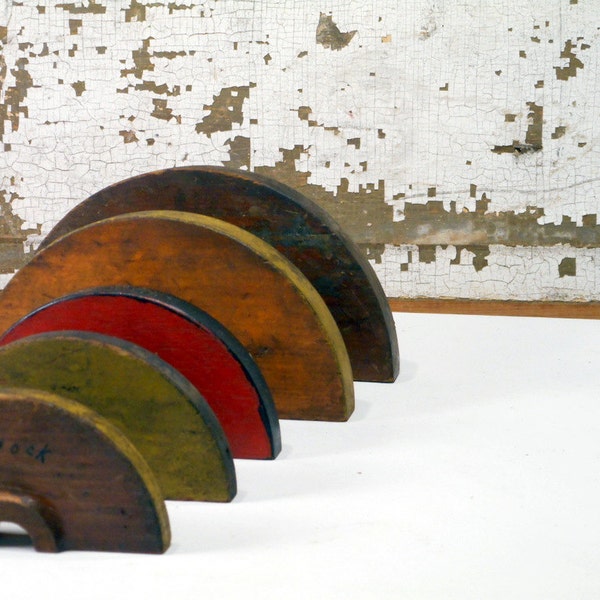 Industrial Foundry Molds, Wood Factory Patterns, Assemblage Art Supply