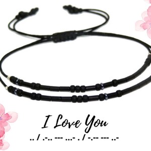 I love you Matching bracelets Couple morse code bracelet Distance Bracelet  Love Bracelet Girlfriend gift Personalized jewelry For her & Him