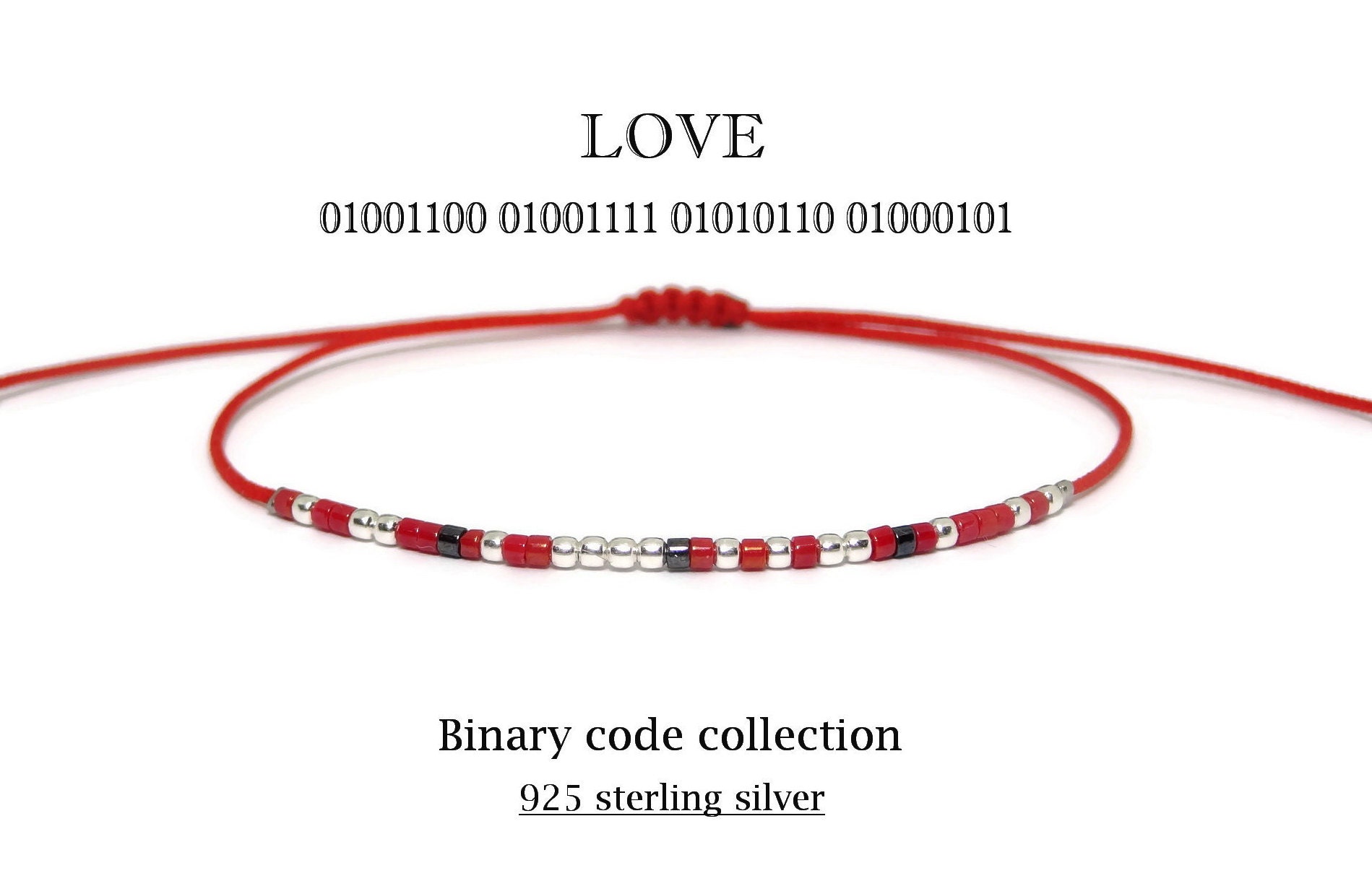 Love Binary Code Bracelet Personalised Bracelet Computer Etsy