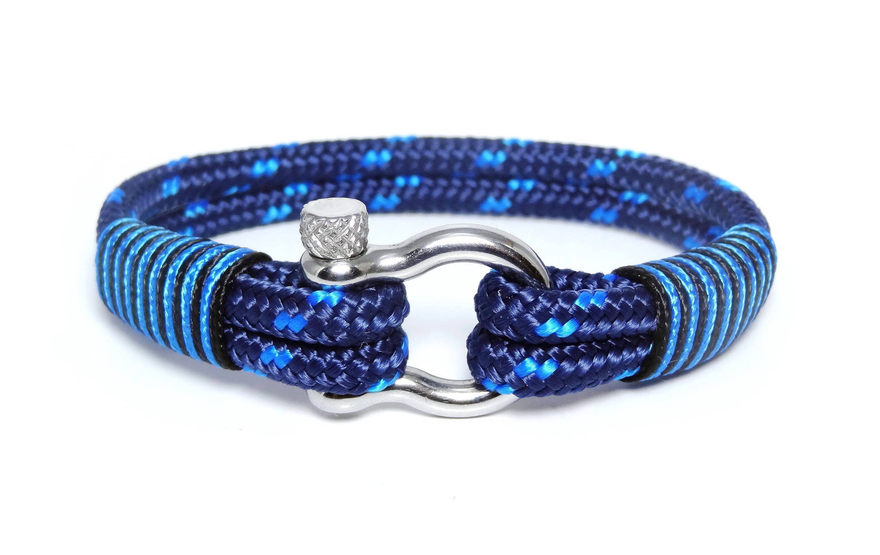 Mens bracelet Blue Nautical bracelet for him Rope bracelet Etsy