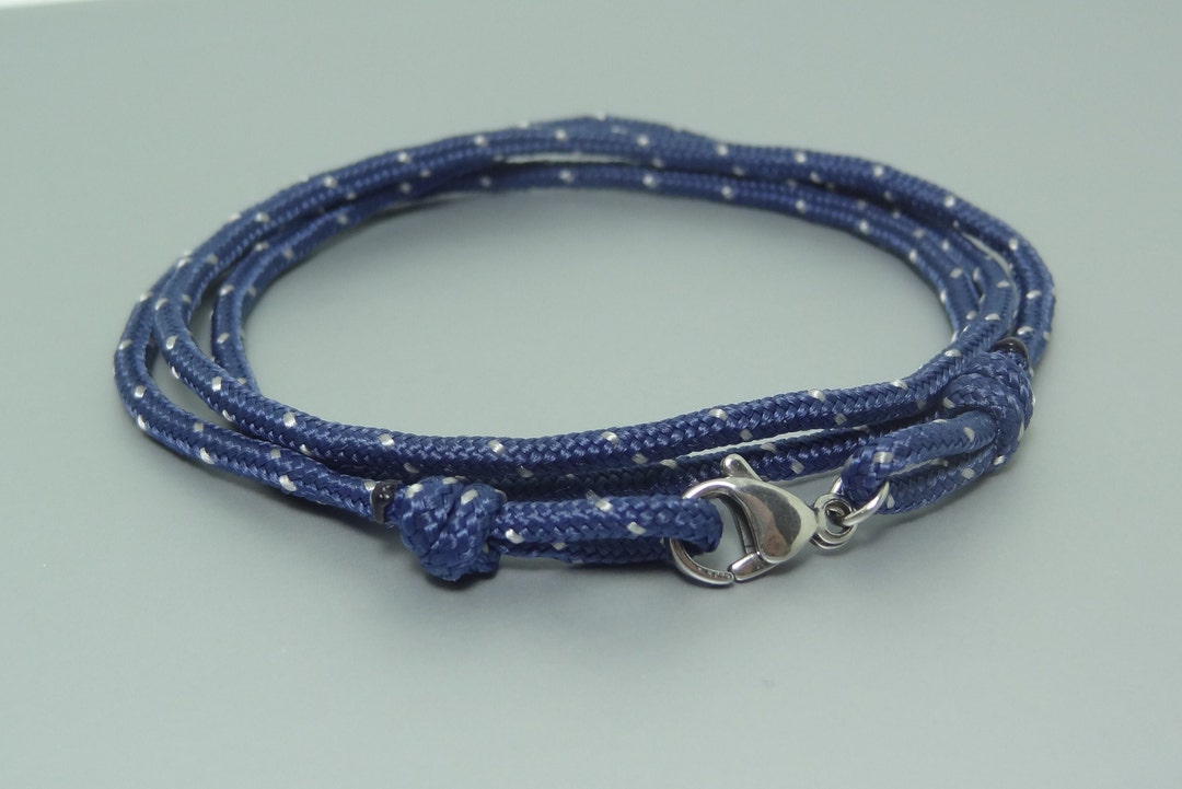 Mens Blue Rope Bracelet Knot Nautical Bracelet Sailor Paracord Etsy