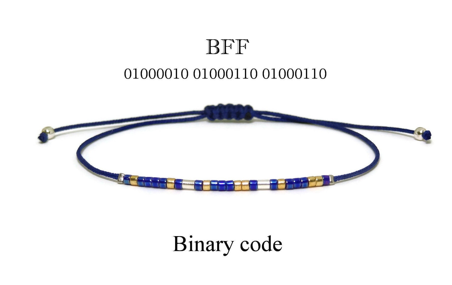 Binary Code Bracelet Personalised Bracelet Computer Science Etsy