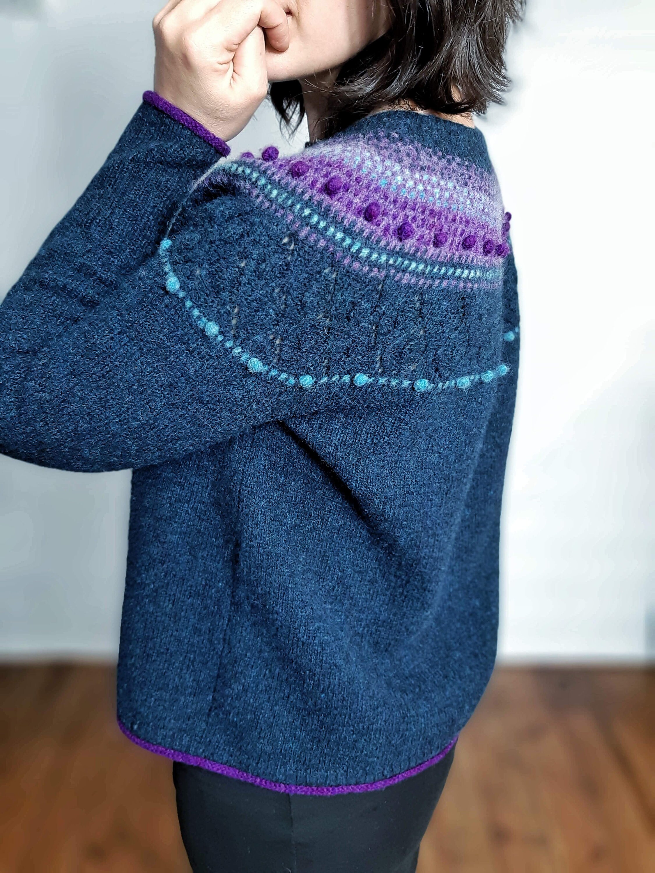 Sweater knitting kit. Fingering weight yarn and pattern. Etsy