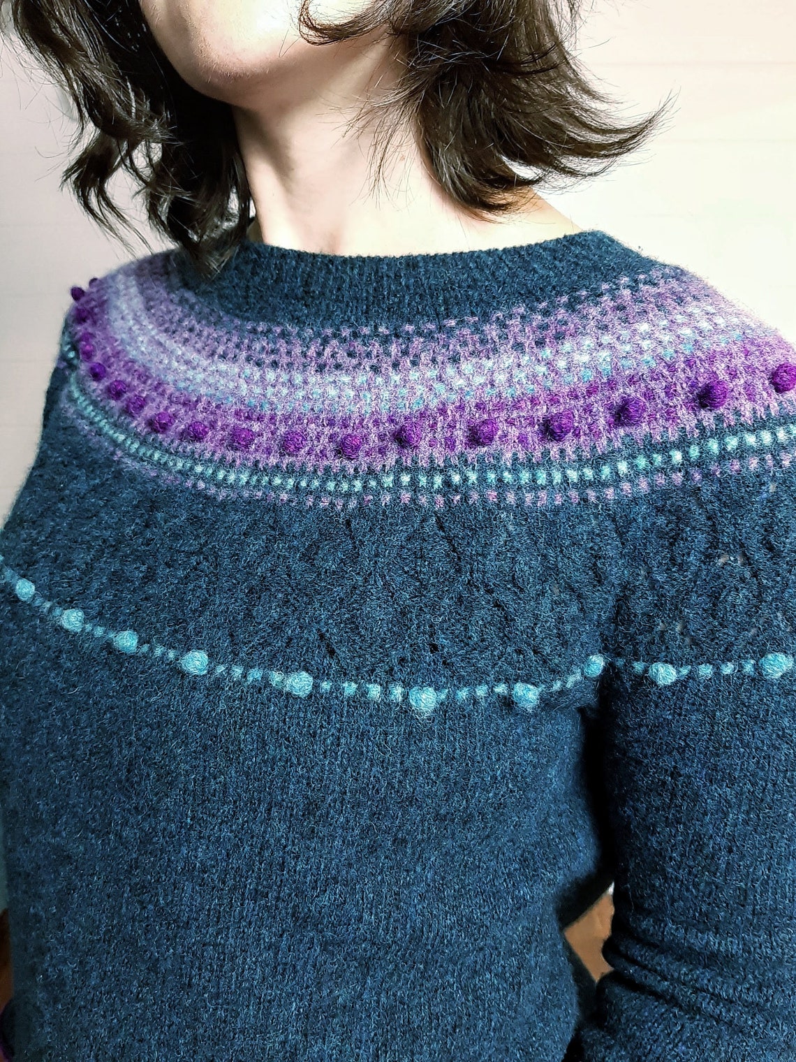 Sweater knitting kit. Fingering weight yarn and pattern. Etsy