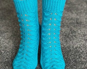 Hand Knitted Wool Socks: Extra Thick, Warm Winter Wear, Christmas Personalised Gift socks, Warm Hand knitted Socks