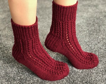 Cool women socks Hand knit Christmas socks Womens wool socks available 25 colours