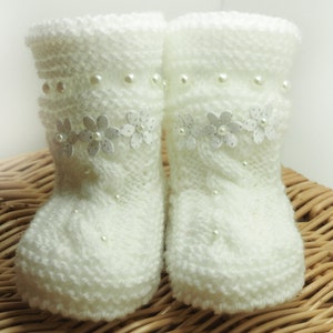 Baby first Christmas gift Knitted baby socks Handmade baby boots