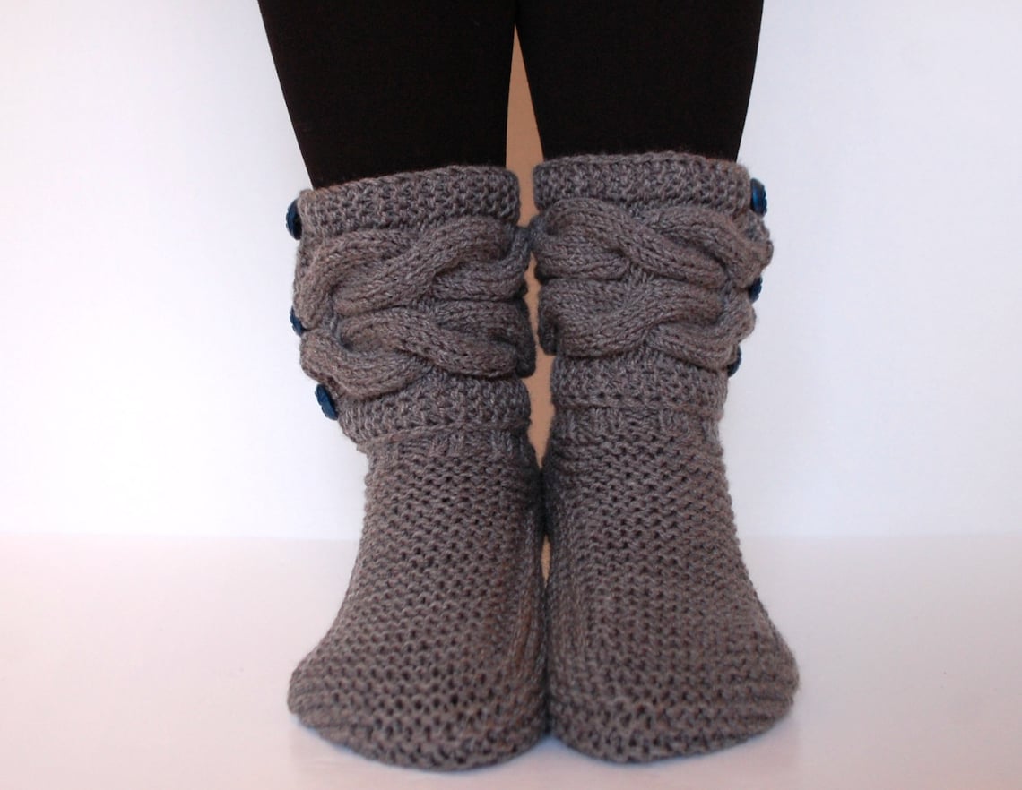 knitted slipper boots