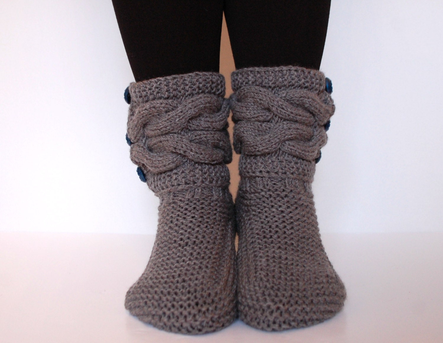 Slipper Boots Knitted Slippers Knitted Socks Wool - Etsy