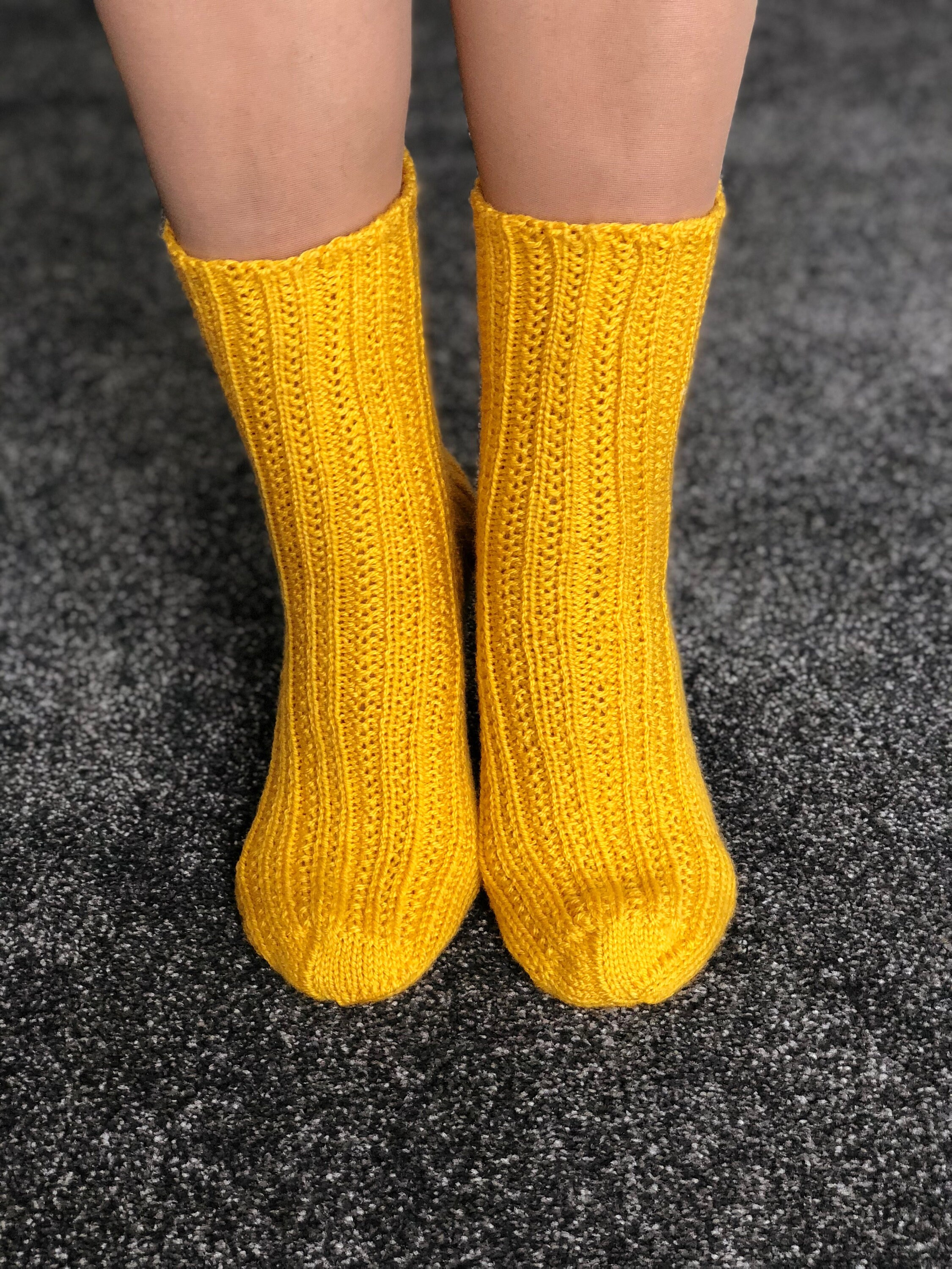 Yellow Knitted Socks Yellow Socks Yellow Knit Hand Knit Etsy UK