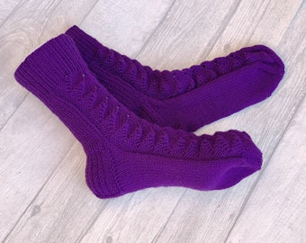 Hand knit woman socks Luxury wool socks Cute gift socks  Ready to ship size 5UK/7US-7UK/9US
