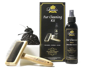 Lanas Fell Putzset - 3-in-1 4 oz Reinigungslösung, Fellbürste, Reinigungspad, Motten weg