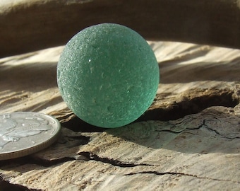 beautiful sea marble, teal, well frosted, authentic sea find