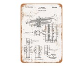 1939 Selmer Trumpet Patent Vintage Look Metal Sign