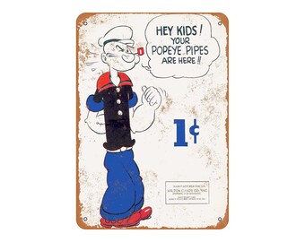Popeye For Milton Candy And Pipes Reproduction Metal Sign Tin 8 X 12 Home Decor Plaques Signs Home Garden Worldenergy Ae