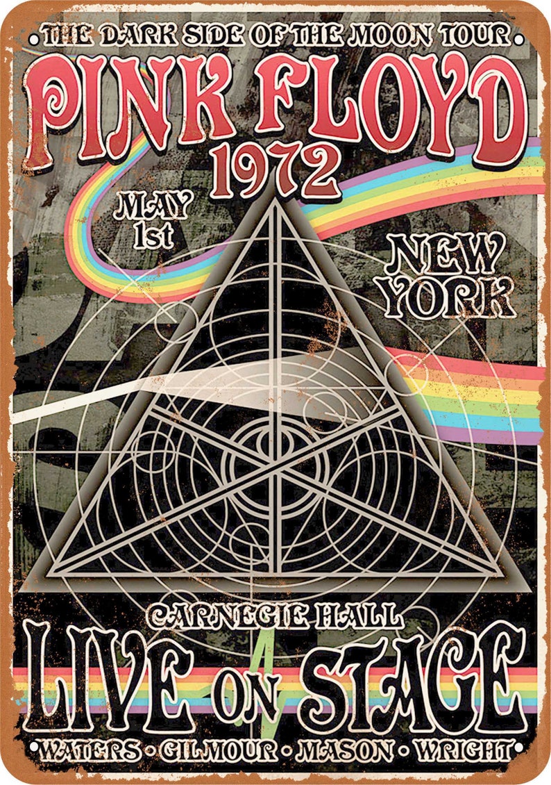 1972 Pink Floyd at Carnegie Hall Vintage Look Metal Sign | Etsy