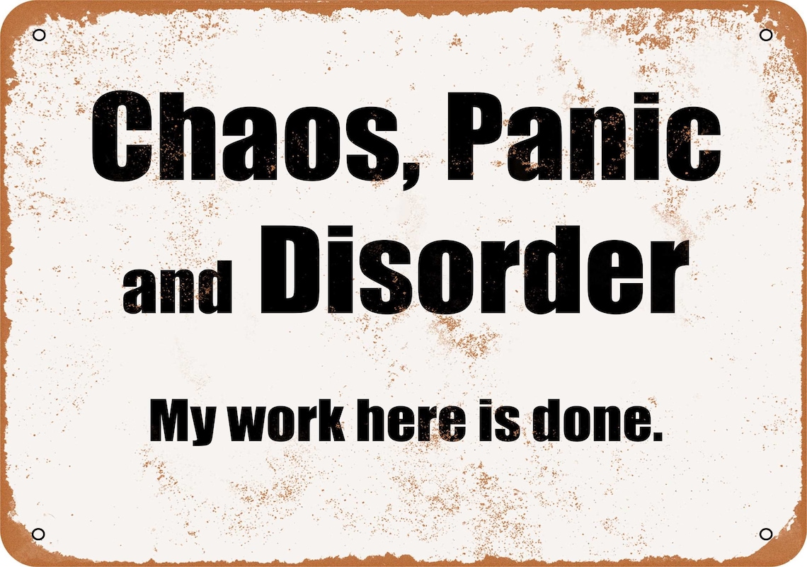 Chaos Panic and Disorder. My Work Here is Done. Vintage Look Etsy