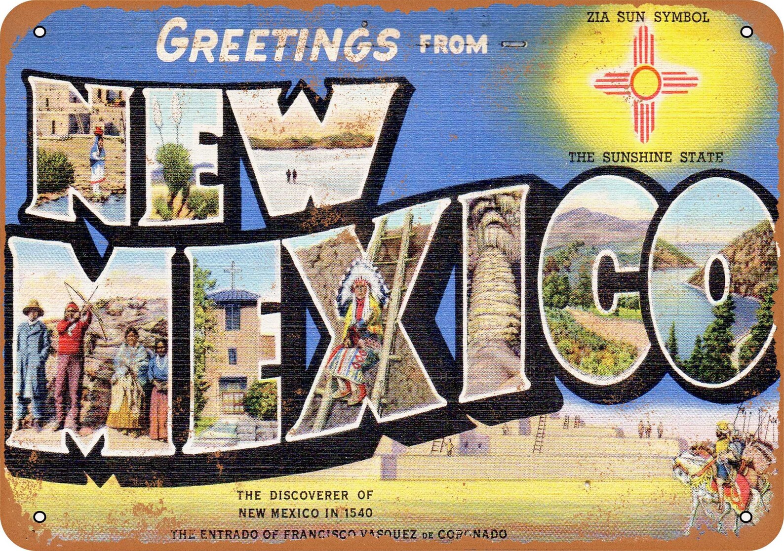 Greetings from New Mexico Vintage Look Metal Sign Etsy