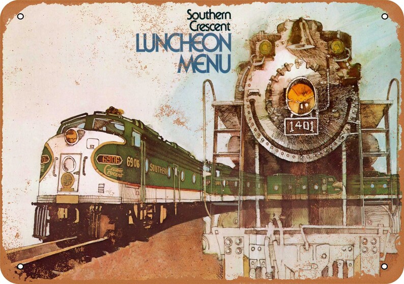 1978 Southern Crescent Vintage Look Metal Sign or Matted Print for 11x14 Frame