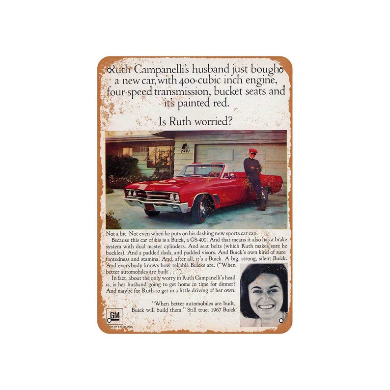 1967 Buick GS400 Vintage Look Metal Sign or Matted Print for 11x14 Frame
