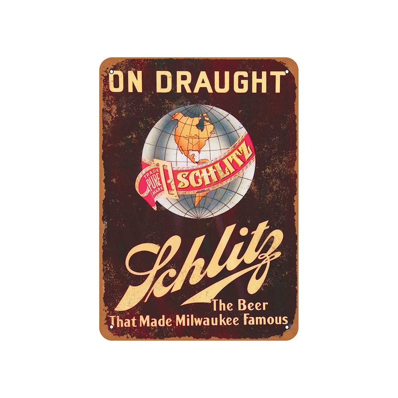 Schlitz beer decorative steel sign