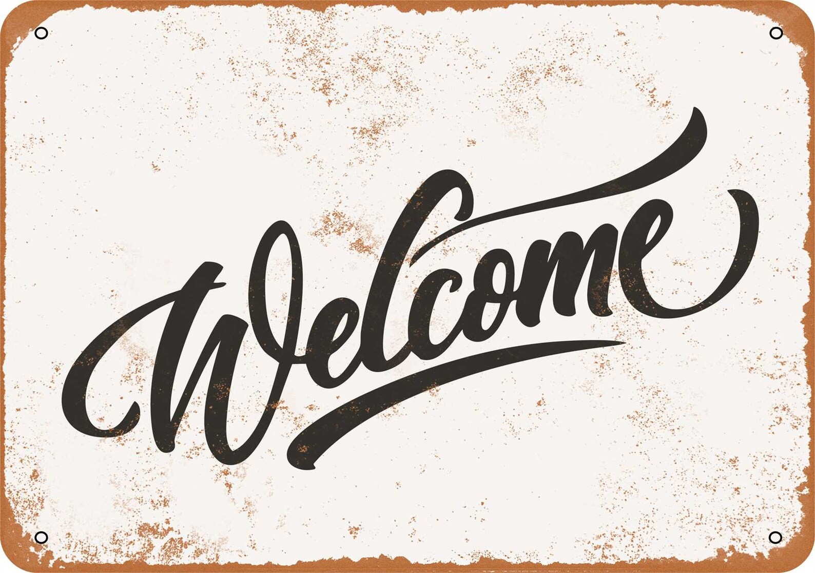 Welcome Vintage Look Metal Sign | Etsy