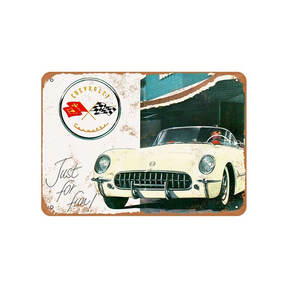 1954 Chevrolet Corvette 2 Vintage Look Metal Sign or Matted Print for 11x14 Frame