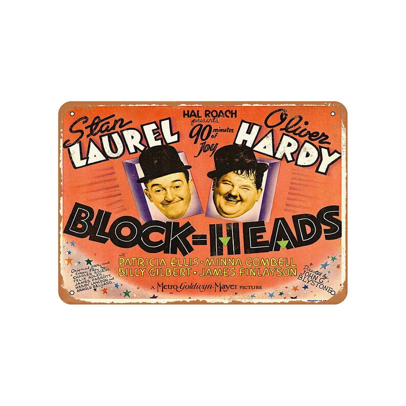 1938 Laurel and Hardy Blockheads Movie Vintage Look Metal Sign Etsy