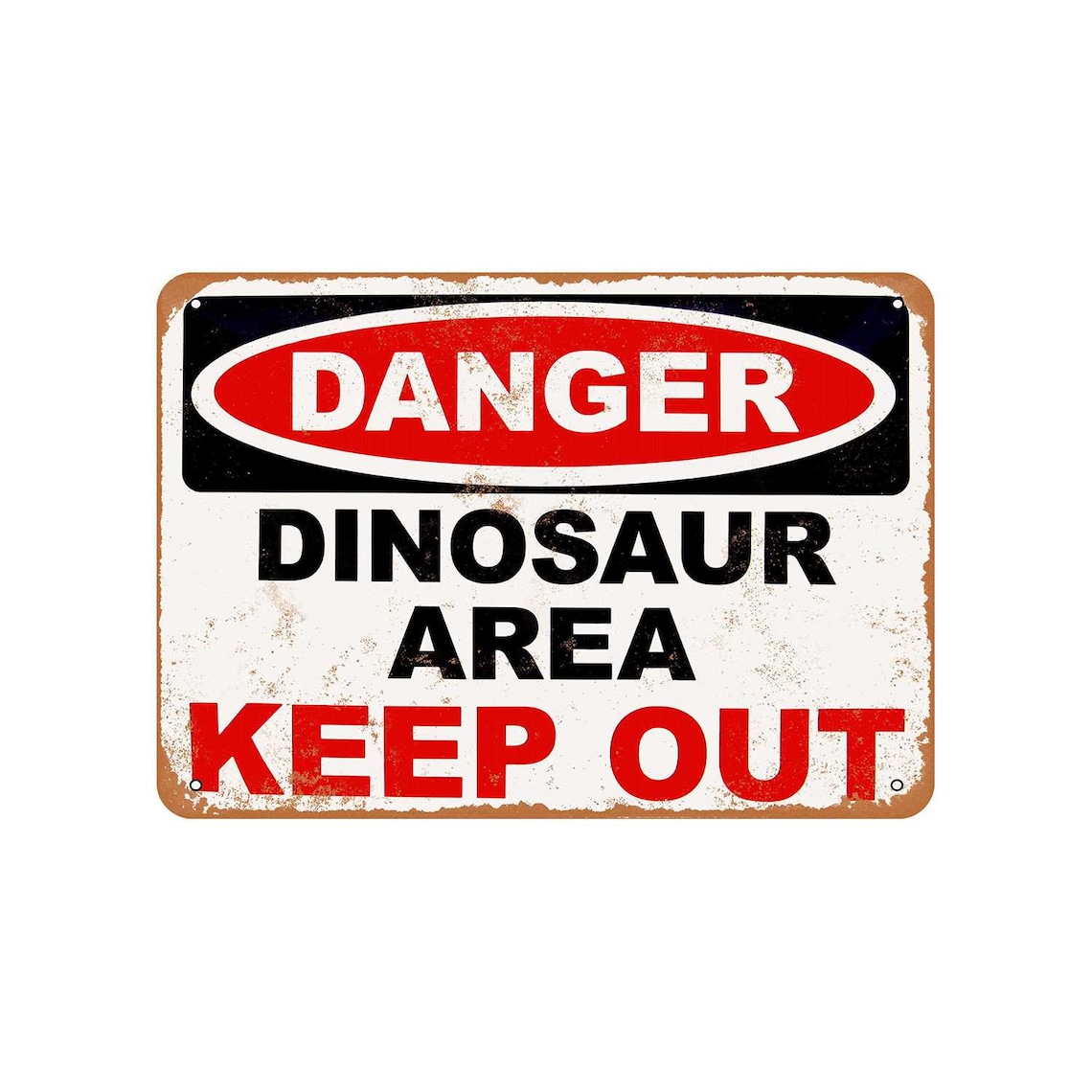 Danger Dinosaur Area Keep Out Vintage Look Metal Sign | Etsy