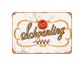 Schoenling Lager Beer Vintage Look Metal Sign