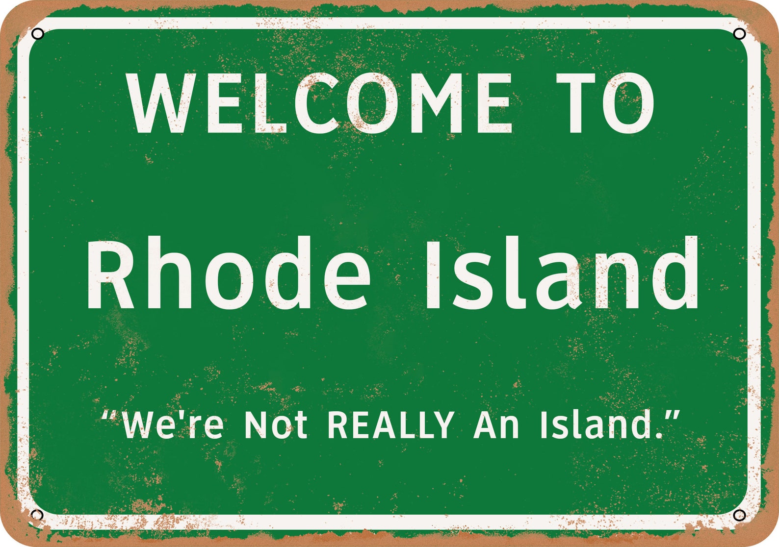 to Rhode Island Vintage Look Funny Metal Sign Etsy