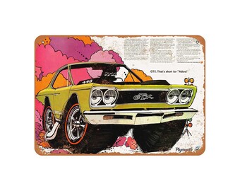 Do Not Touch My Plymouth GTX Vintage Look Metal Sign or Matted Print for 11x14 Frame