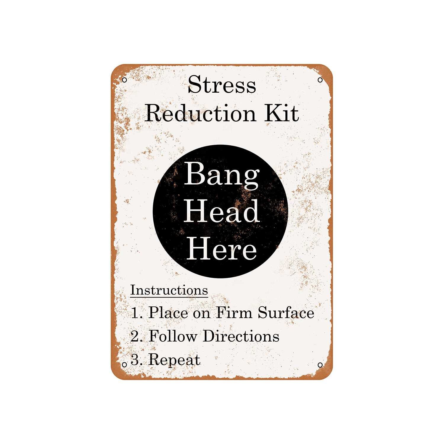 Bang Head Here Stress Reduction Vintage Look Metal Sign | Etsy