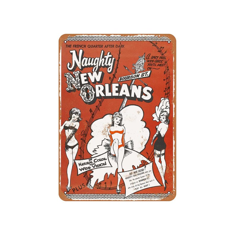 1954 Naughty New Orleans Adults Only Movie Vintage Look Metal Etsy