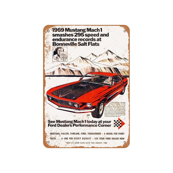 Free Shipping 1971 Automobilia Vintage Car Ads Vintage Ads Retro Ads Holiday Gift Ideas FORD MACH 1 MUSTANG 1970s Ads