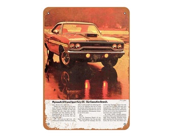 Do Not Touch My Plymouth GTX Vintage Look Metal Sign or Matted Print for 11x14 Frame