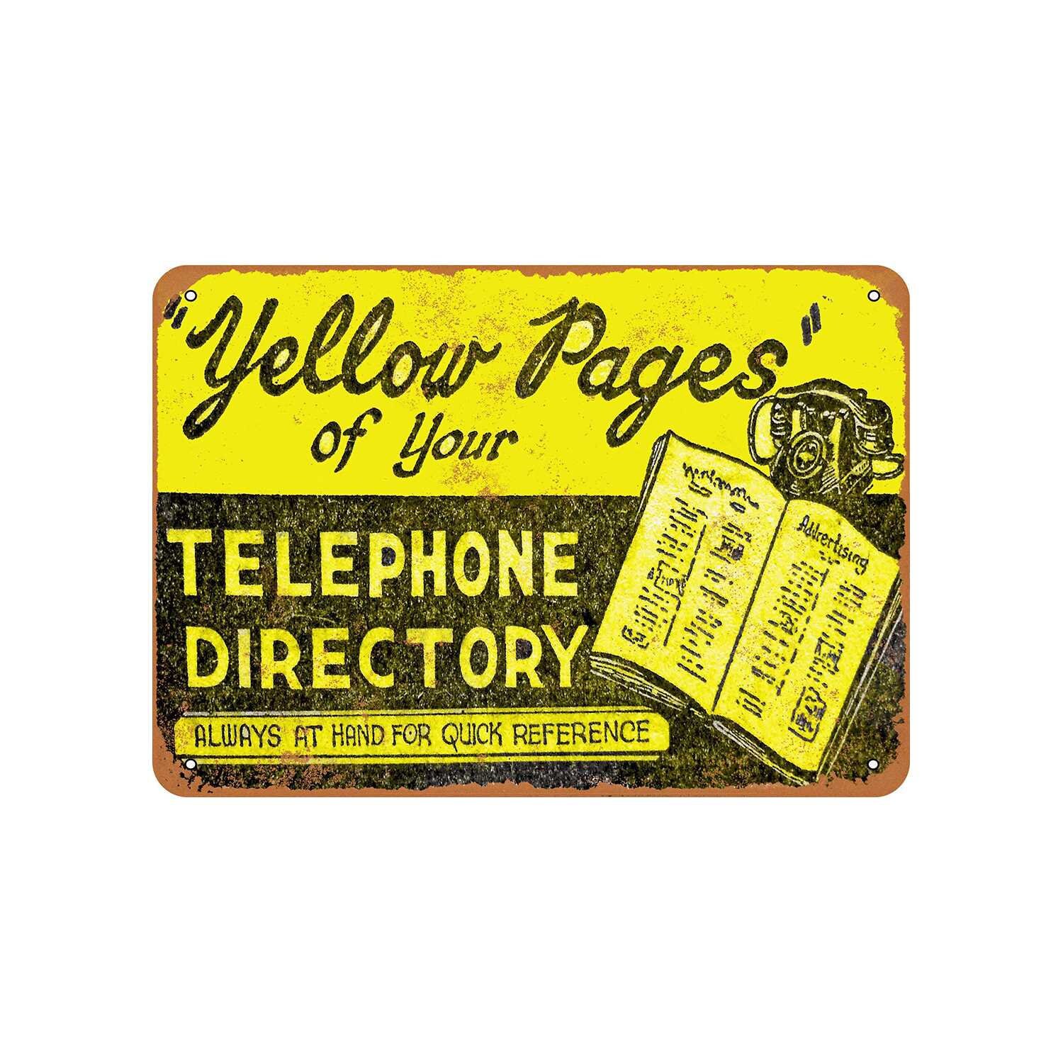 1925 Yellow Pages Telephone Directory Vintage Look Metal Sign Etsy