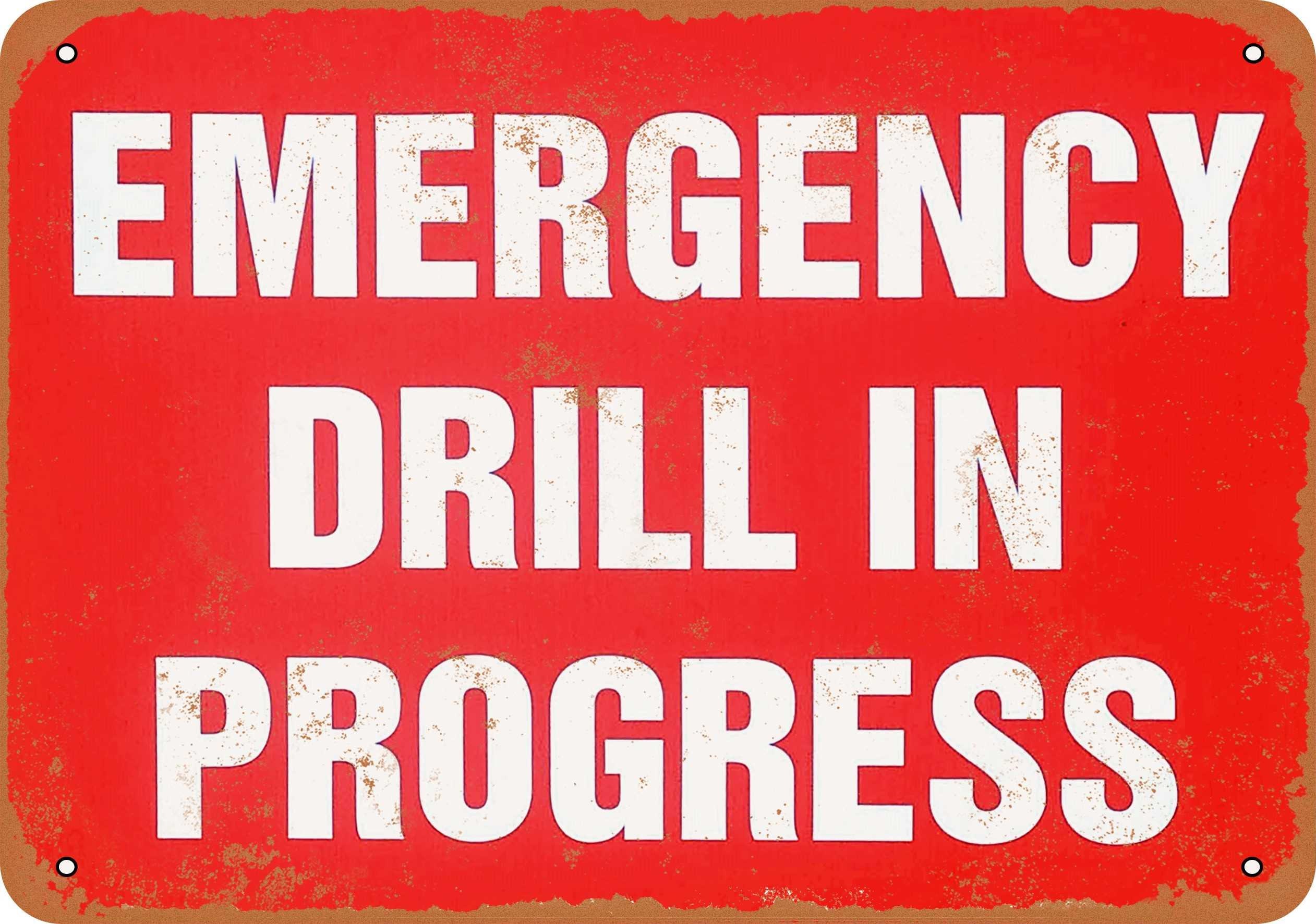 Emergency Drill in Progress Vintage Look Metal Sign Etsy