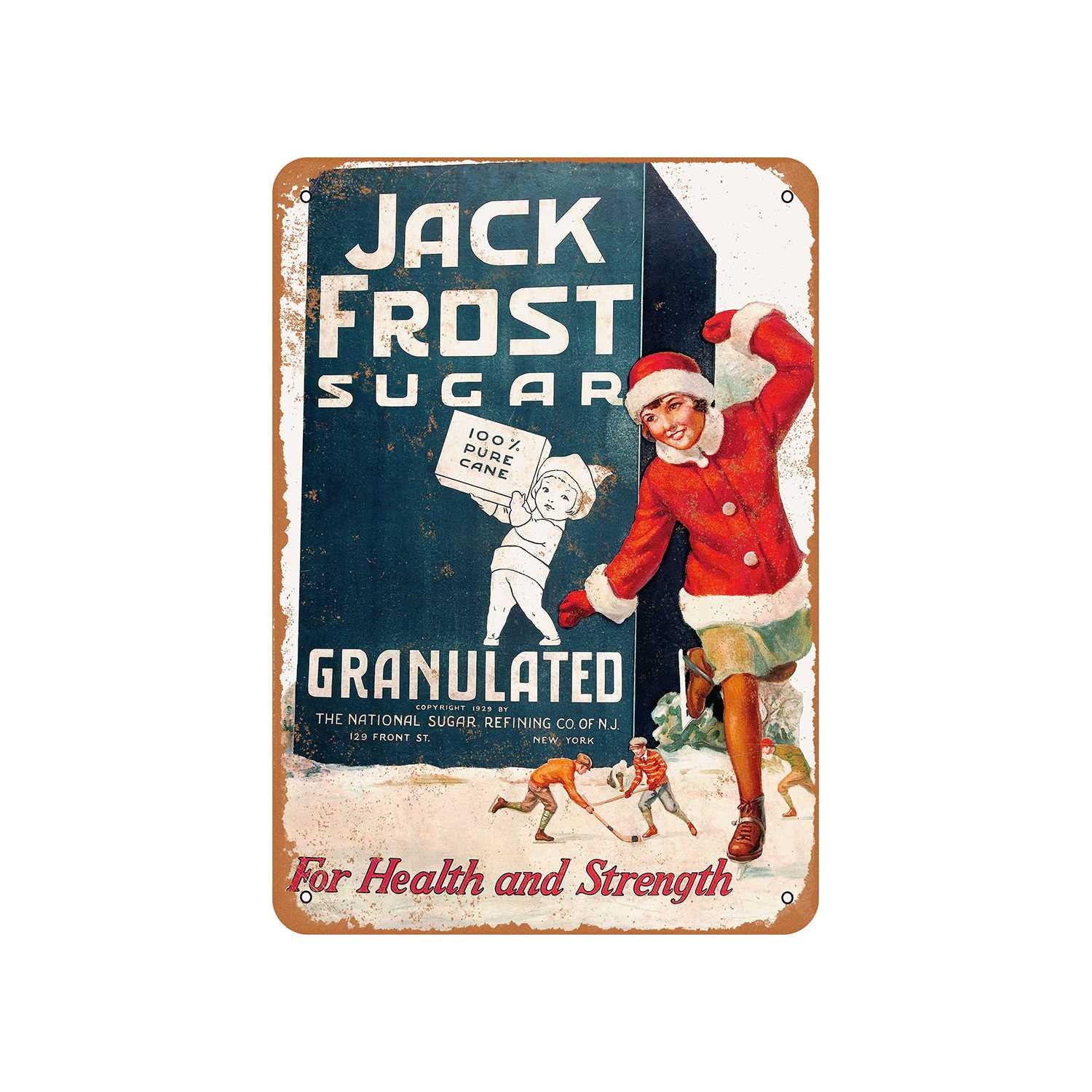Jack Frost Sugar Vintage Look Metal Sign Etsy
