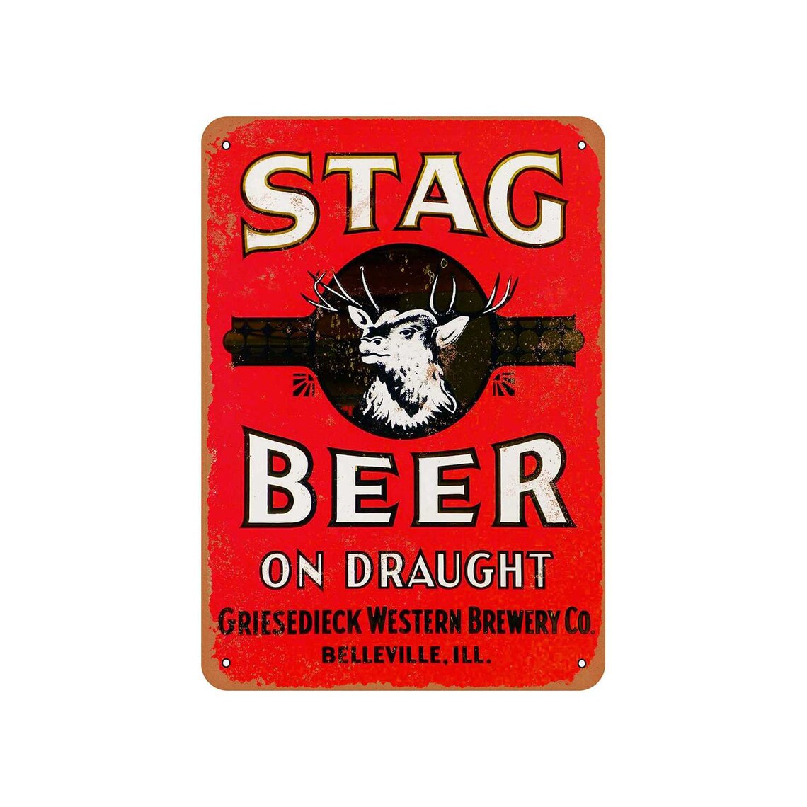 Stag Beer Vintage Look Metal Sign Etsy