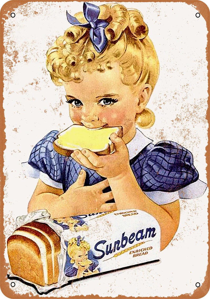 1954 Sunbeam Bread Girl Vintage Look Metal Sign | Etsy