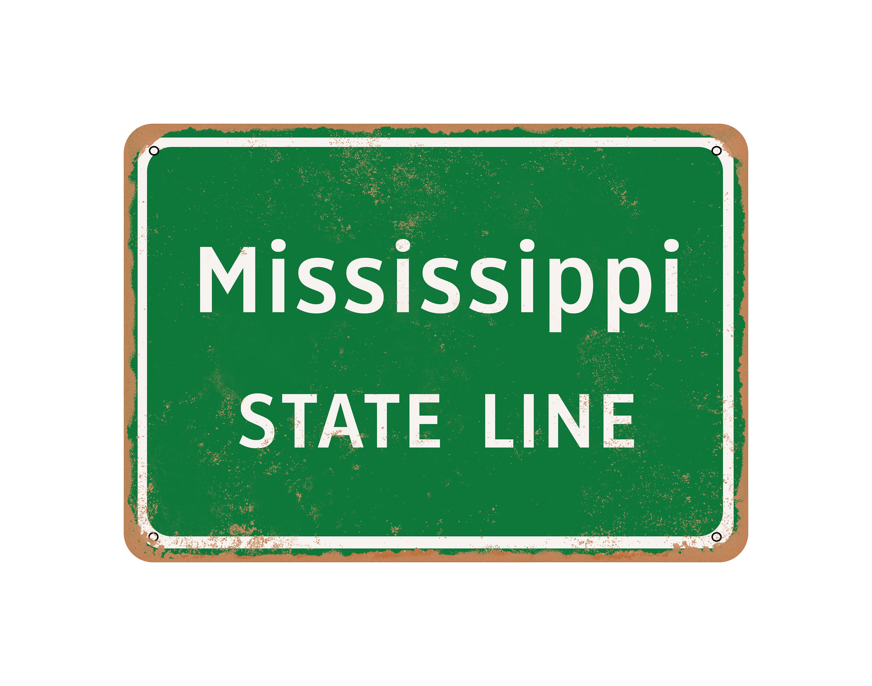 Mississippi State Line Vintage Look Metal Sign Etsy