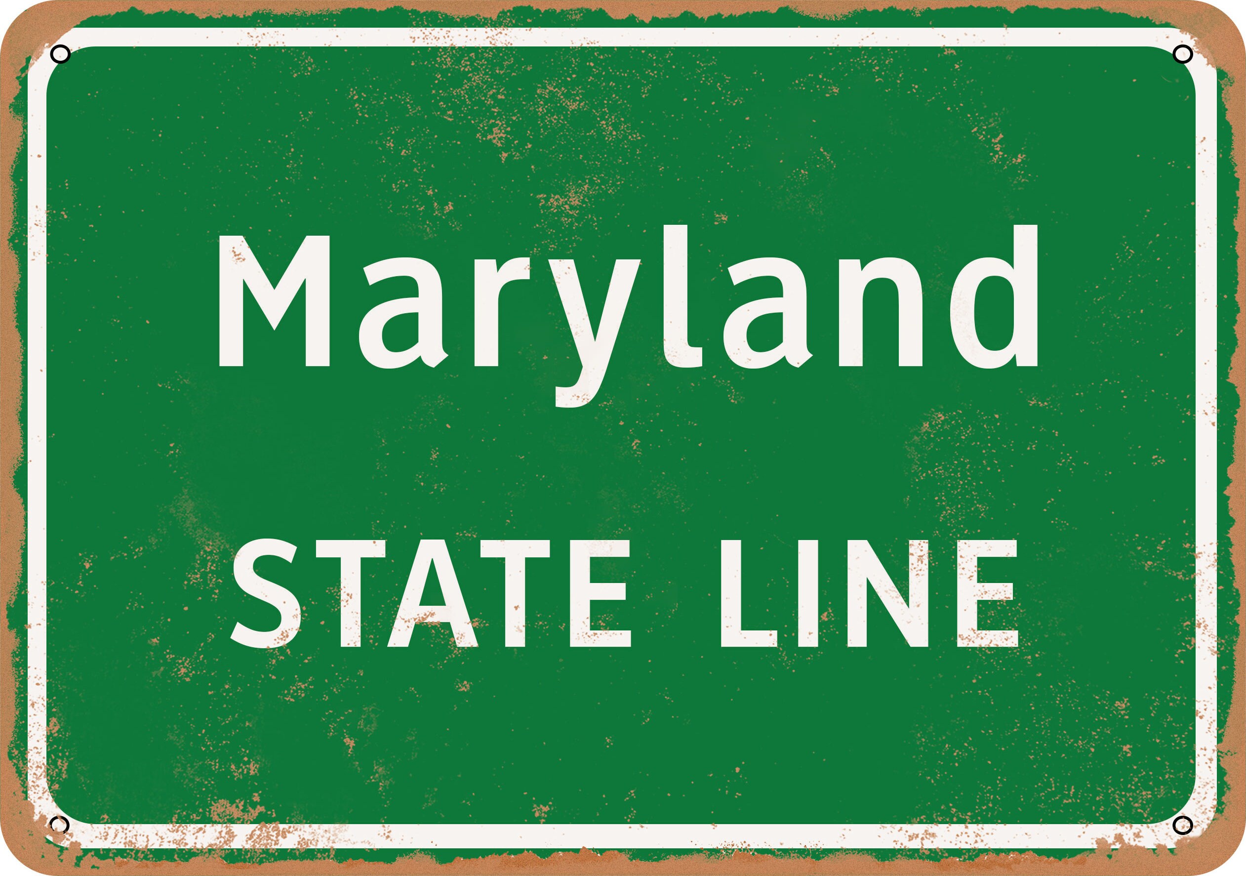 Maryland State Line Vintage Look Metal Sign Etsy