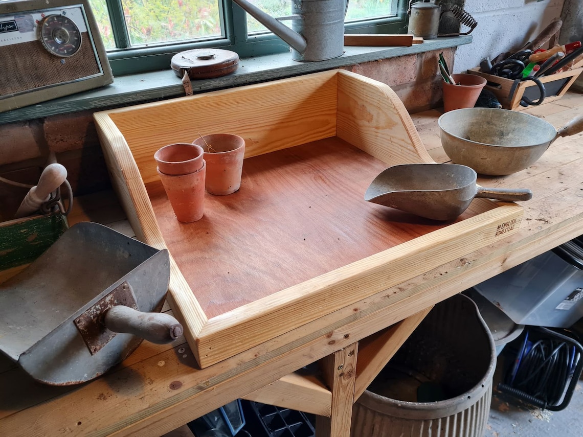 Large Wooden Potting Tray Etsy