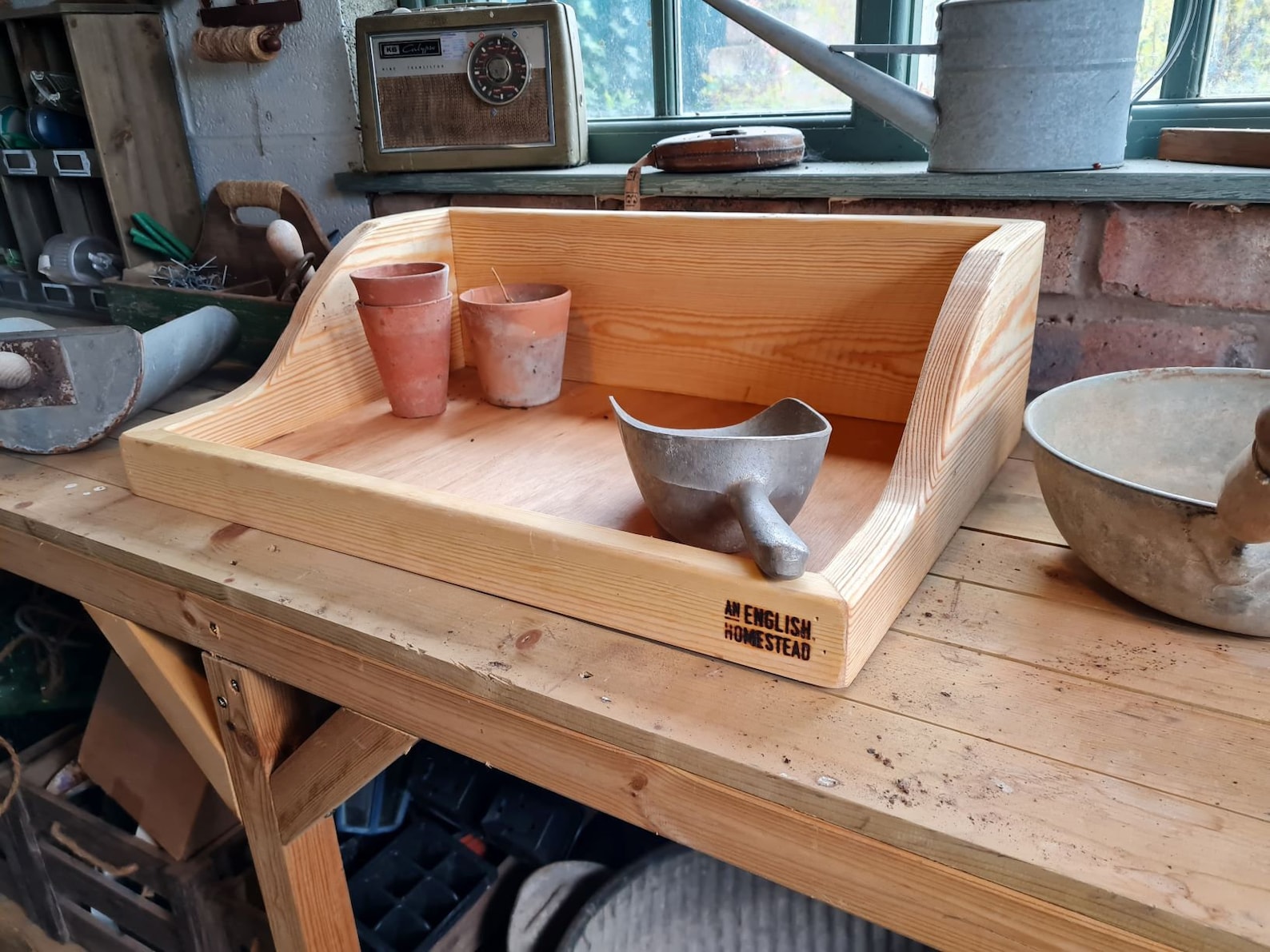 Medium Wooden Potting Tray Etsy UK