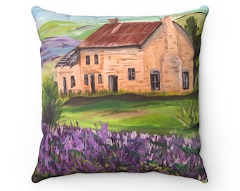 Field of Lavenders Spun Polyester Square Pillow Case